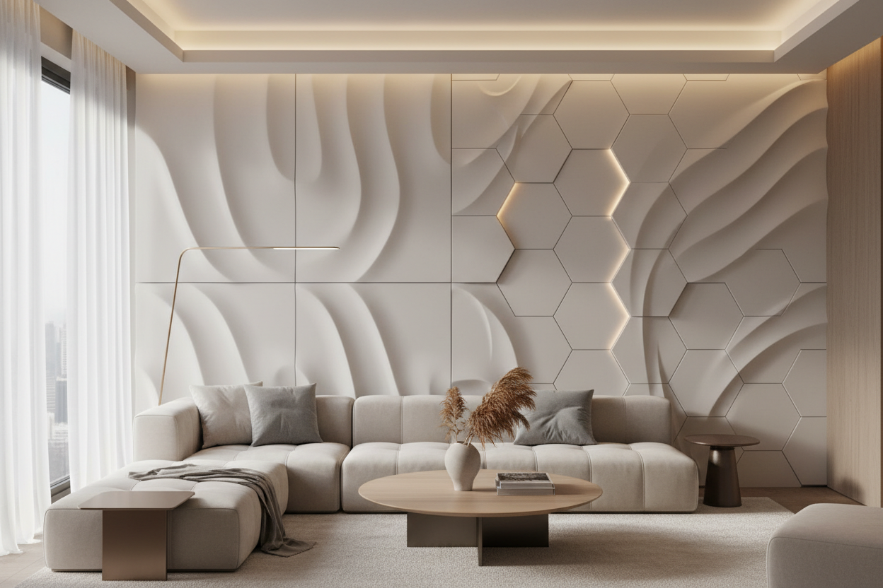 3D Wall Panels Ideas to Add Depth & Texture