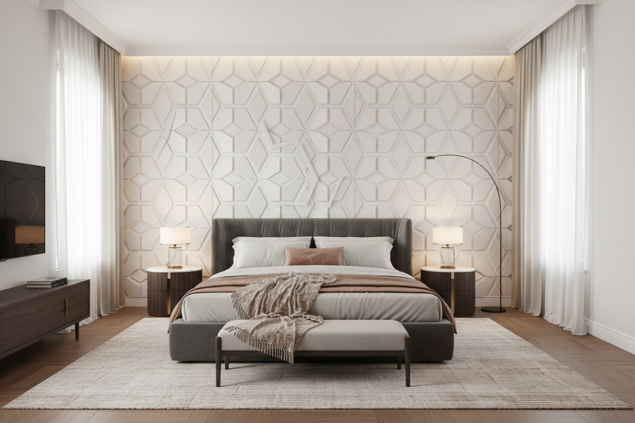 Bedroom 3D Wall Panels | Cozy, Elegant & Easy-to-Install Wall Styles
